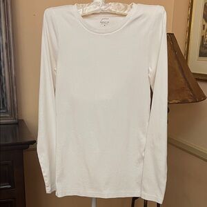 J. Crew White Long Sleeve Crewneck Tee